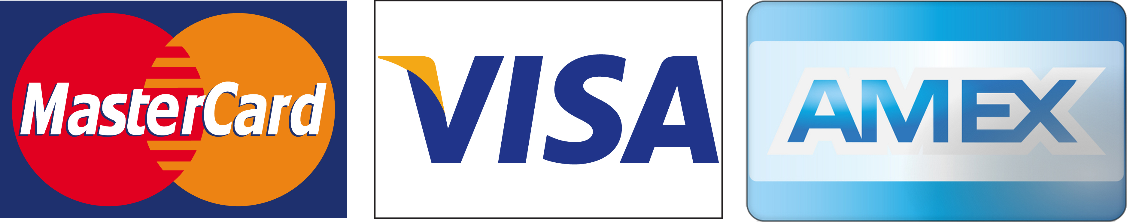 Mastercard, Visa, Amex Logo
